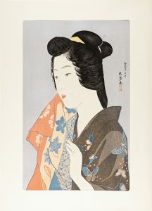 Hashiguchi Goyo / Woman Holding a Towel【Reproduction】