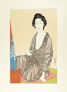 Hashiguchi Goyo / Woman in a Summer Kimono 【Reproduction】