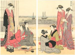 Kiyonaga / Twelve Months in the South / The Fourth Month【Reproduction】 [美南見十二候　四月　品川沖の汐干【復刻版】]