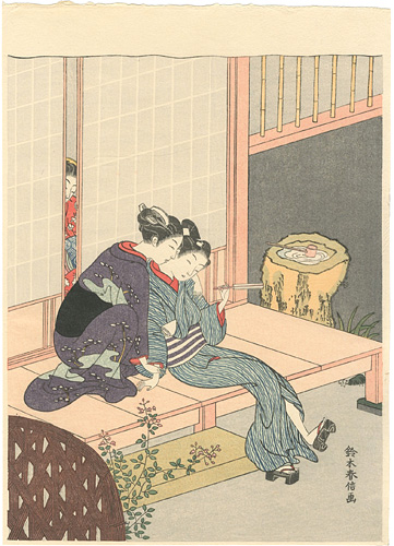 Harunobu “Whispering(Ensaki-monogatari)【Reproduction】 ”