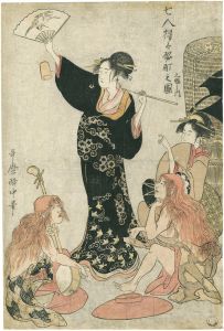 歌麿「七人猩々酩酊之図」