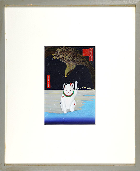Mino Hyogo “Maneki-neko Fukagawa Suzaki and Jumanntsubo(Snow) from Hiroshige's 100 Famous Views of Edo”