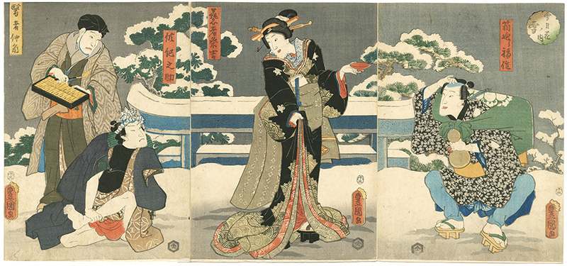 Toyokuni III “Snow of Setsugetsuka (Snow, Moon and Flowers)”