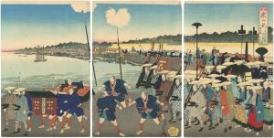 温故東の花　第四篇　旧諸侯参勤御入府之図