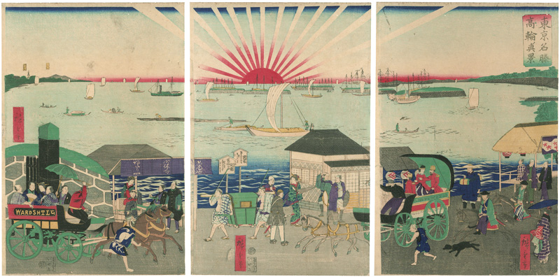 Hiroshige III “Famous Places in Tokyo / True View of Takanawa”