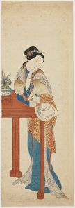 作者不詳「長崎絵　卓子の唐美人」