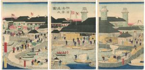 Hiroshige III / View of the Seafront in Yokohama  [横浜海岸通之図]