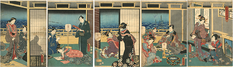 Toyokuni III “Genji-e: Sono Yukari Sode ga Ura”