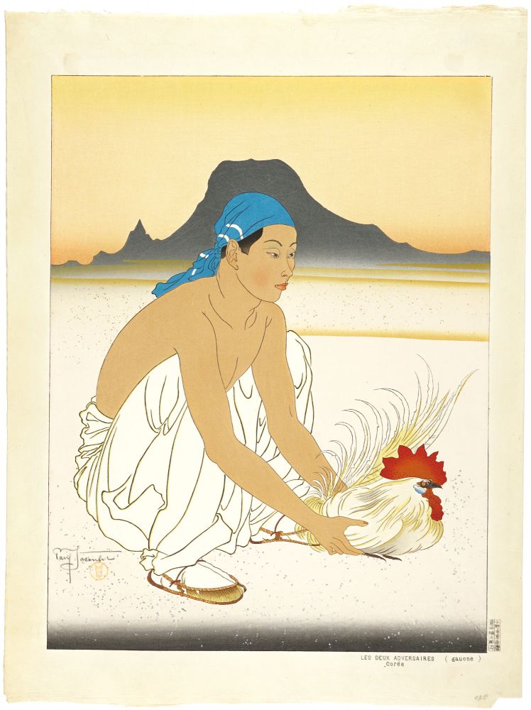 Paul Jacoulet “The Two Adversaries (Left) Korea ”