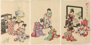Chikanobu / Daily Life in Meiji / Manners and the Ceremonies for Girls [明治風俗　少女の禮式]