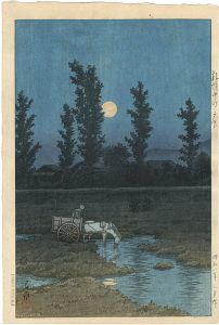Evening Moon at Nakanoshima Park, Sapporo