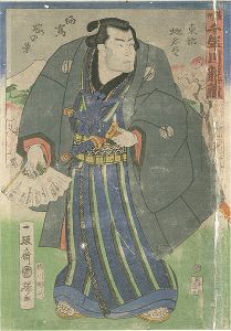 国輝二代「薩州千年川龍蔵　東都名所尽 向島桜の景」