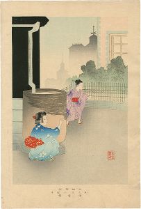 Shuntei / The Daily Life of Children / Hide-and-seek [小供風俗　かくれんぼう]