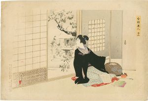 Toshikata / Modern Beauties No.12  Snow-viewing [今様美人 十二　雪見]