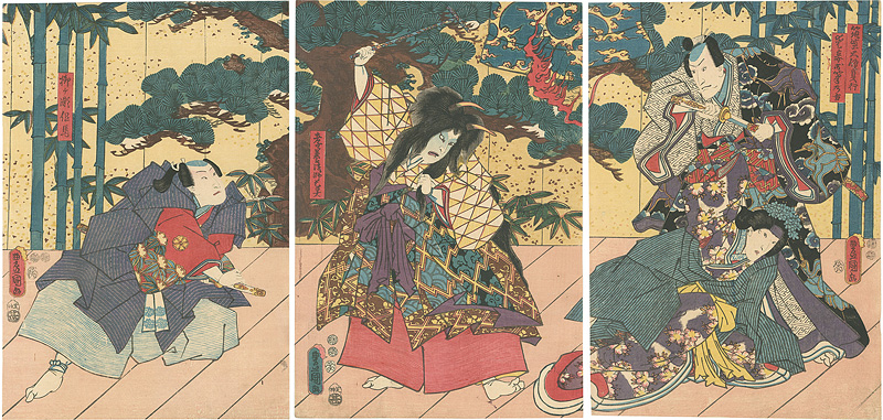 Toyokuni III “Kabuki Play: Otogi-banashi Hakata no Imaori”
