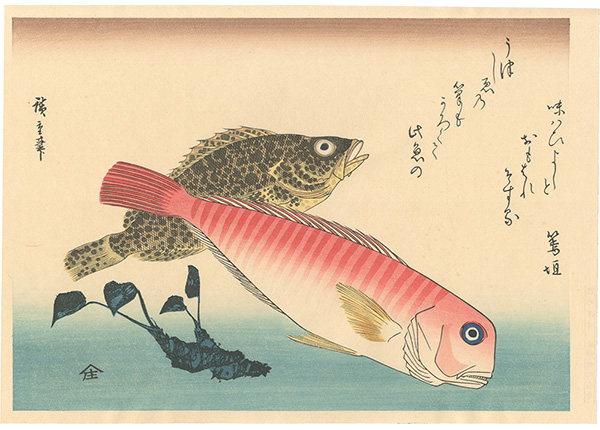 Hiroshige I “A Series of Fish Subjects / Tilefish, Moio and Horseradish(Wasabi)【Reproduction】”