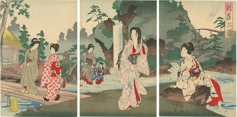 Chikanobu “Waterfalls of a Villa ”