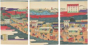 東京浅草金龍山並ニ鉄道馬車繁栄之図