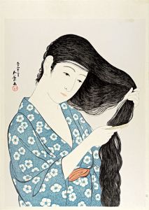 Hashiguchi Goyo / Woman Combing Her Hair 【Reproduction】