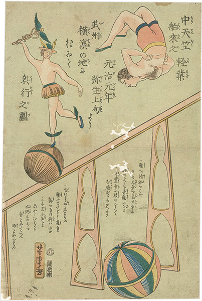 Yoshitora “Acrobats from Central India Performing 3rd month, 1864”