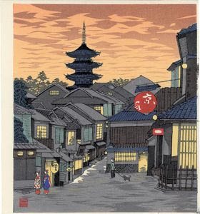 Tokuriki Tomikichiro / Evening View of Kyoto (tentative title)