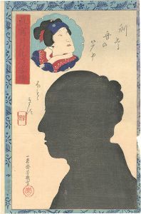 Yoshiiku / Portraits as True Likenesses in the Moonlight / Iwai Shijaku II [真写月花乃姿絵　二代目岩井紫若]