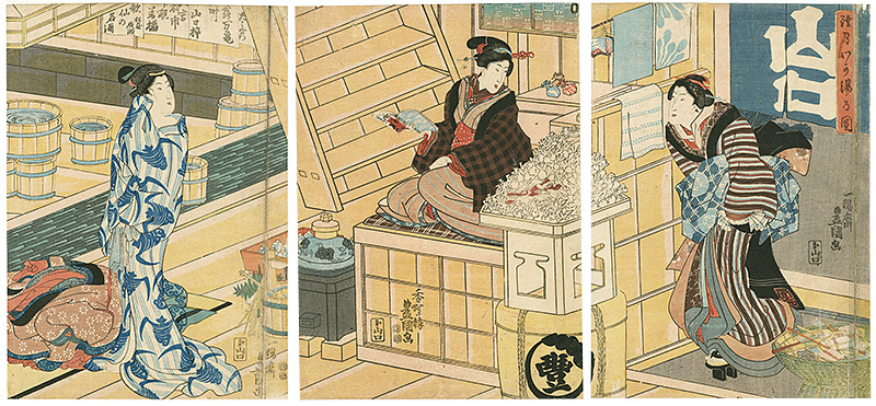 Toyokuni III “The First Bathing in the New Year, January”