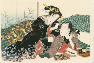 Woman Smoothing the Man's Hair【Reproduction】