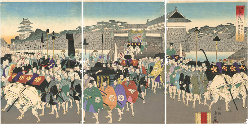 Chikanobu “The Flower of the East, Learning from History / New Year's Greeting for Shogun”