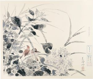 Sakakibara Shiho / Hydrangea and Sparrows