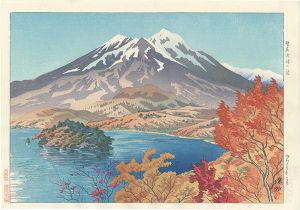 伊東深水「信濃十景　野尻湖畔の秋」