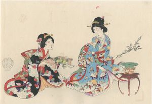 Chikanobu / Women's Customs / Flower Arrangement (tentative title) [婦人風俗　生花（仮題）]
