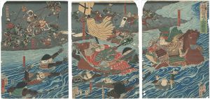 Kuniyoshi / The Great Battle between Takeda and Uesugi at Kawanakajima [武田上杉川中嶋大合戦図]