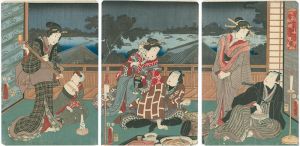 Toyokuni III / he Million Dollar Night View in Ryogoku [両国夕景　一ツ目千金]