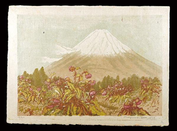 Oda Kazuma “Famous Mountains of Japan / View of Mount Fuji with Blooming Thistles from the Kagosaka Pass”