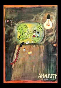 Taniuchi Rokuro / Signed Works of Twenty Eight Japanese Artists for Poster Exhibition FREEDOM '80s (Amunesty International Japanese Section)