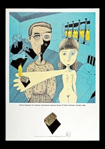 Hasegawa Shuhei / Signed Works of Twenty Eight Japanese Artists for Poster Exhibition FREEDOM '80s (Amunesty International Japanese Section)