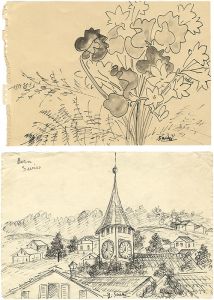 Saeki Yoneko / Original sketch : Bern in Switzerland, Flower