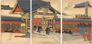 Chikanobu / Chiyoda Outer Palace /  Visit to Zojo-ji Temple at Shiba [千代田之御表　芝増上寺初御成ノ図]