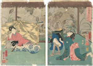 Kuniyoshi / Selected Modern Lifesized Dolls: The Lone House [当盛見立人形之内　一ツ家之図]