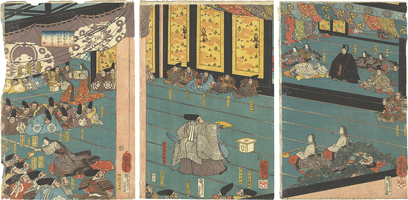 Kuniyoshi “Taira no Tomomori's Celebratory Dance at the Night before a Battle”