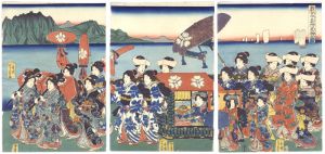 Yoshikazu / Palace Maids Visiting Famous Places [奥女中名所見物之図]