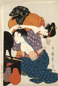 Utamaro / In Front of the Mirror Srand【Reproduction】 [鏡台前【復刻版】]