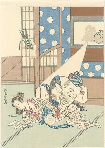 Harunobu / 【Reproduction】 [美人と布袋【復刻版】]