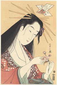 Eishi / Parodies of Six Poetic Immortals Komachi【Reproduction】  [略六花撰 小町【復刻版】]