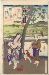 Kunichika / Fifty-four Modern Feelings Compared with Genji / No. 40: Minori [現時五十四情　第四十号 御法]