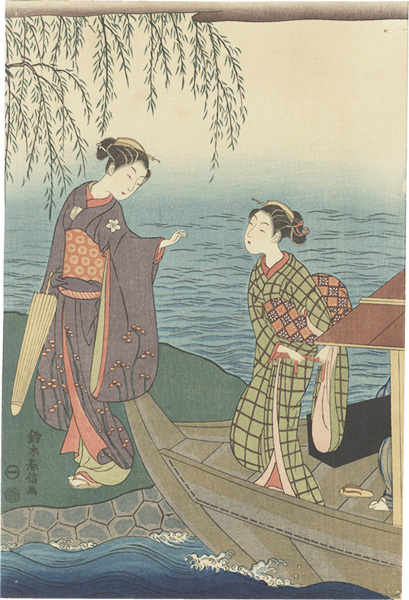 Harunobu “River Bank with Willow【Reproduction】”
