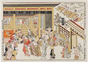 新吉原大門口中之町浮絵根元【復刻版】