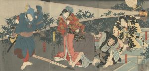 Toyokuni III / Kabuki Play: Kotoba no Hana Momiji no Yozakari [詞花紅成盛]