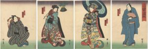 Kunikazu / Kabuki Play: Osome Hisamatsu Ukina no Ukeuri [お染久松嬰読販]